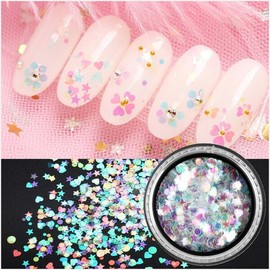 Symphony Heart Star Circular Nail Glitter / 심포니 하트 별 원형 네일글리터