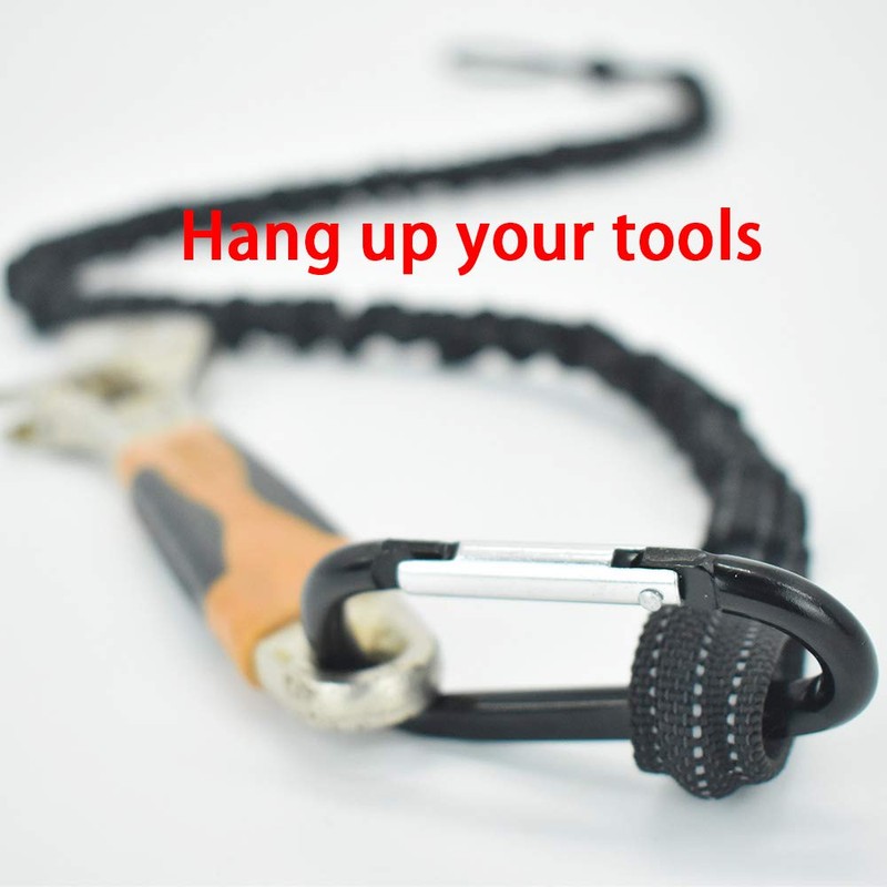 2 Pack Tool Lead with Carabiner Hook and Adjustable Loop