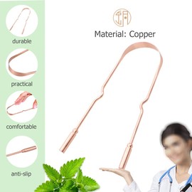 2 Sets Copper Tongue Scraper For Adults Pure Copper Scraper with Case Mouth Scraper Metal Gum Scrapers Kids Oral Scraper