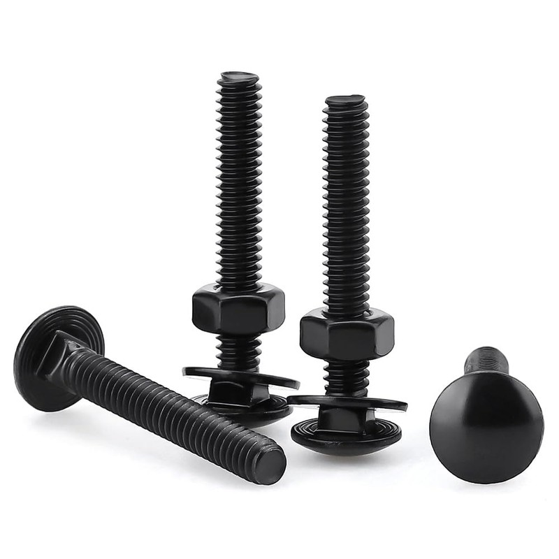 20 Sets 5/16-18 x 2" Black Carriage Bolts Screws and