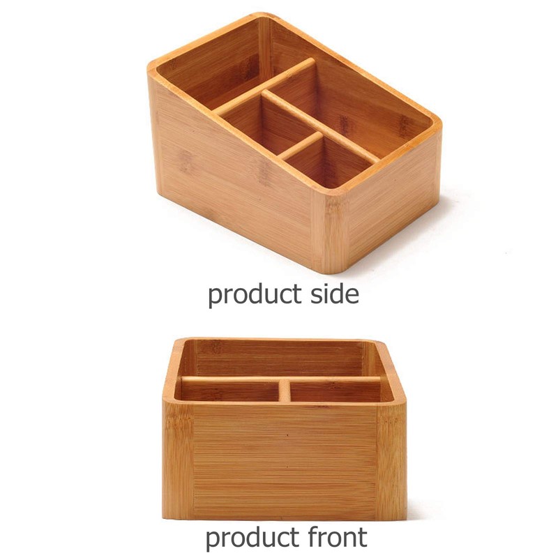 Holzsammlung Desk Organiser Multifunctional Bamboo Storage Boxes Office Box with