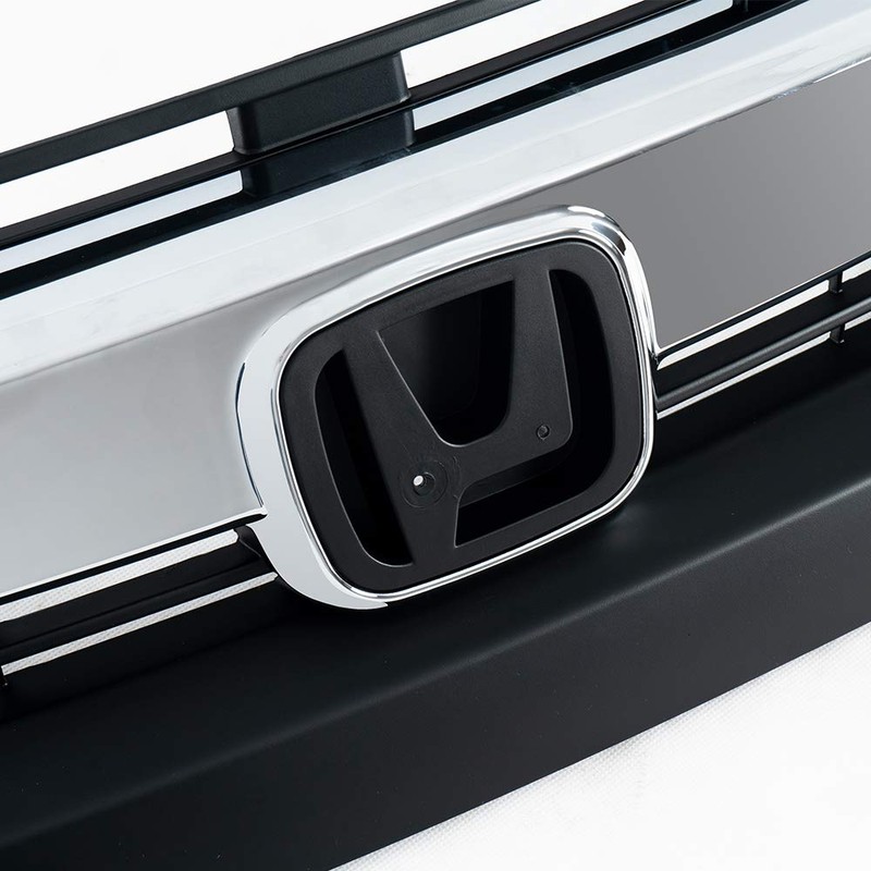 PIT66 Front Upper Bumper Hood Black Chrome Grille Compatible with