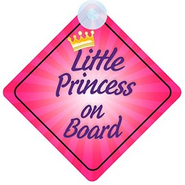 Princess on Board Car Sign - Princess 018 Design with Strong Suction Cup | QG Ltd