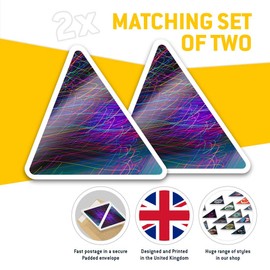 2 x Triangle Stickers 7.5cm - Neon Light Art Photography Fun Decals for Laptops,Tablets,Luggage,Scrap Booking,Fridges #45846