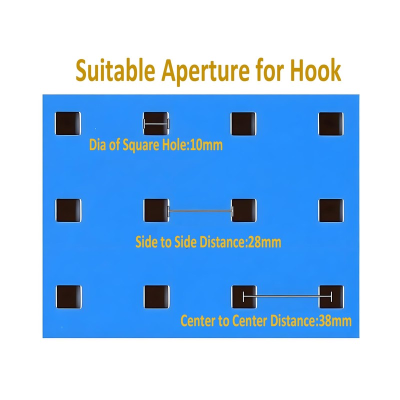 Rannb Pegboard Hooks 3/8" Square Hole Peg Hooks Heavy Duty