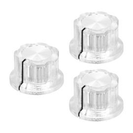 QUARKZMAN Set of 3 Potentiometer Knobs Suitable for 1/4 Inch Shaft Pots, Set Screw Brass Insert, Transparent Volume Control Knobs for Guitar Effect Pedal Replacement