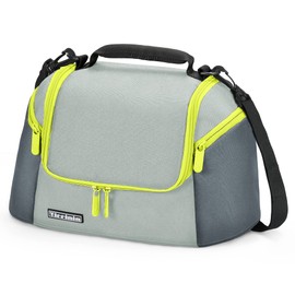 Tirrinia Insulated Lunch Box for Women Men, Leakproof Thermal Reusable Lunch Bag with 2 Zipper Pockets for Adult, Lunch Bag Cooler Tote for Office Work, Green