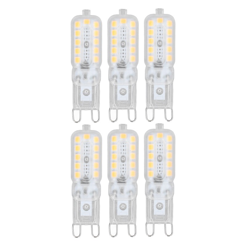 6pcs G9 LED Bulb 5W Transparent Cover 22LED Dimmable G9