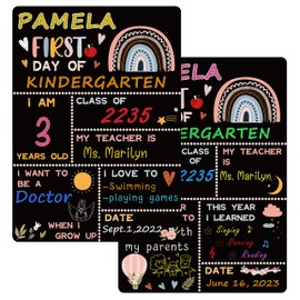 First Day and Last Day of School Chalkboard for Kids (Boho Rainbow)