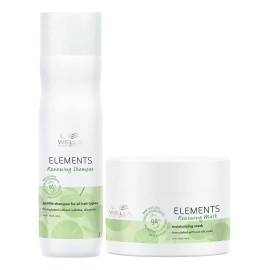 Kit Tratamiento para Cabello Wella Elements Renewing Shampoo Y Mascarilla Hidratación Natural Sin Sulfatos 250 Ml