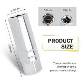 Zikefest 5/8 Magnetic Spark Plug Socket, 3/8-inch Drive 6-Point Spark Plug Socket, Universal Magnet Spark Plugs Removal Tool, Car Tool Accessories, for Most Cars Trucks SUVs