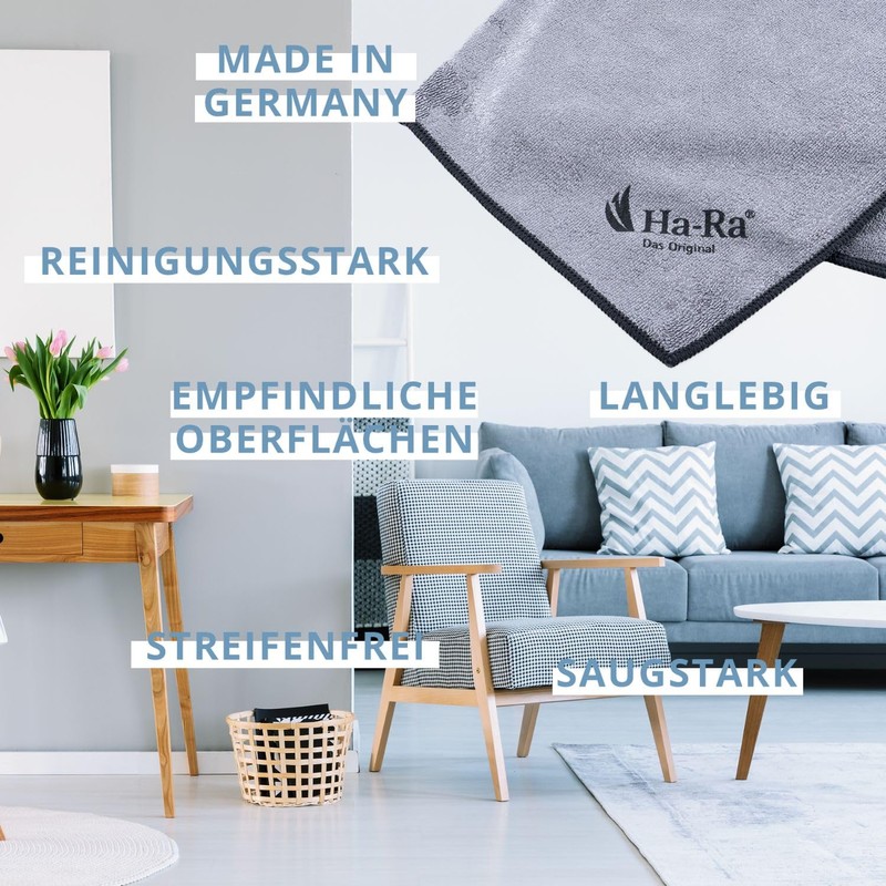 Ha-Ra Star Cloth Anthracite I Microfibre Cloth for Surface Cleaning