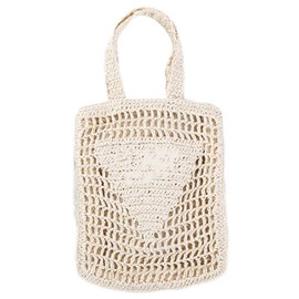 Handmade Straw Bag Travel Beach Fishing Net Handbag Hollow Casual Shoulder Bag Tote