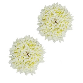 Viviraa Artificial White Aromatic Mogra Gajra Hair Accessories Easy to Wear Gajra Rubber Band for Women (Pack of 2) (White)