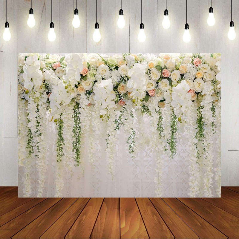 Mocsicka Wedding Flower Backdrop Wall Floral Bridal Shower Backdrops for