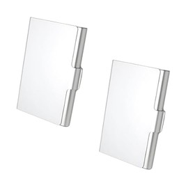 2 Stück Visitenkartenetui, Visitenkarten Aufbewahrung, Cardholder Herren, Kartenetui Metall Visitenkarten, Etui Visitenkarten, Visitenkarten Aus Edelstahl, Visitenkartenhalter Tür (silberfarben)