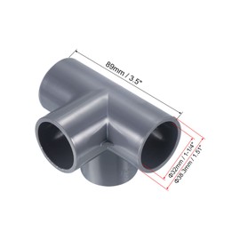 PATIKIL 4pcs 32mm 4-Way Elbow Pipe Fitting UPVC Joint Coupling Pipe Adapter for Pipe Connection, Gray