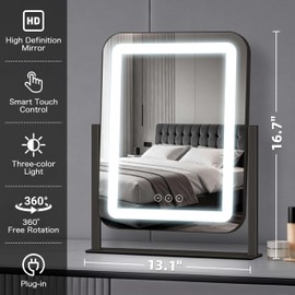 Vanity Mirror with Lights, 13.1"×16.7" LED Makeup Mirror