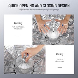 NEEWER 25.6"/65cm Softbox Parabolic Hexadecagon, Quick Setup/Fold Like Umbrella with Bowens Mount, Metal Beauty Dish/Diffusers/Grid/Bag for CB200B CB60 MS60B MS60C Compatible with Aputure Godox, NS65U