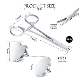 3 mm 4 mm 5 mm piercing pliers set piercing pliers for balls piercing tool pliers for opening the ring for screw on off dermal anchor piercing ball pliers tweezers for piercing balls, Stainless Steel