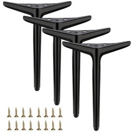 9.8 inch/25cm Matte Black Metal Furniture Legs Set of 4, DIY Replacement for Cabinet Legs, Sofa Legs, Chair Legs