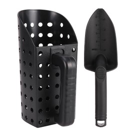 DASNTERED Sand Scoop and Shovel, Metal Detecting Accessories Shovel Treasure Hand Tool Sand Scoop Set Metal Detecting Professional(Black,size:2pcs)