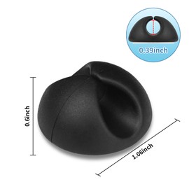 Flezoo Cord Holder Cable Clips, 12PCS Black Adhesive Cord Organizer Charger Holder Wire Management Keeper for Nightstand, Desk, Office or Mouse | Flezoo