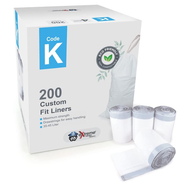 Compatible Code K - Durable Custom Fit Plastic White Trash