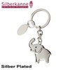 SILBERKANNE Elephant Keyring with Engraving Plate 9 x 4 cm