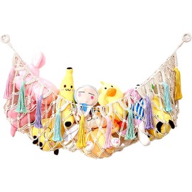 OYINDIZ Stuffed Animal Storage Net Hammock, Large Handmade Wall Hanging Toy Stuffed Animal Storage Mesh, Doll Toy Storage Organizer Hammock for Kid's Room, Nursery, Bedroom, Playroom
