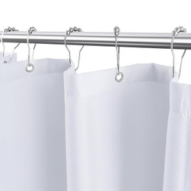 MhhYLL White Fabric Shower Curtain,Hotel Quality Shower Curtain Liner,Heavy Duty Cloth 12 G,Water Repellent Shower Liner,Machine Washable 48 x 72 Inches