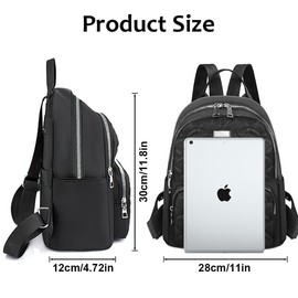 Aucuu Backpack Womens, Fashion Ladies Backpack, Lightweight Nylon Casual Rucksack, Small Daypack School Bag, Anti-Theft Travel Backpack for Women & Girls