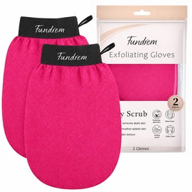 Exfoliating Glove 2 Pack, Korean Exfoliating Mitt, Body Scrubber Exfoliator
