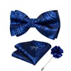 DiBanGu Pretied Bow Ties for Men Blue Bow Tie Silk