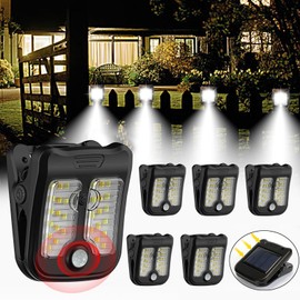 Clip on Solar Lights Outdoor, Mini Clip on Fence Solar Lights with 4 Lighting Modes, Waterproof Motion Sensor Light for Chain Link Fence Camping Garage Gutter