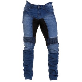 Men’s Motorcycle Riding Demin Jeans Mens Motorbike Adventure Touring Pants Reinforced with Aramid Lining and Protective Pads Blue