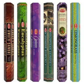 Hem Incense Sticks Variety Pack #28 and Incense Stick Holder Bundle with 6 Outstanding Fragrances
