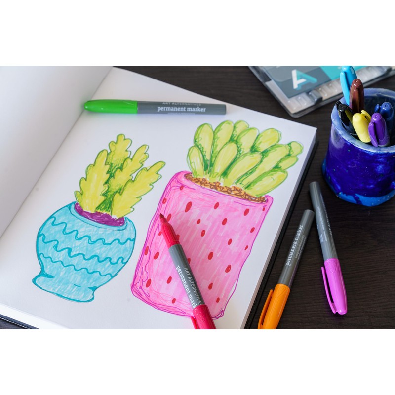 Art Alternatives Permanent Marker, Fine, Blue- 4.2mm felt nib -