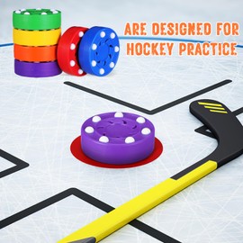 BESPORTBLE 6-Piece Street Hockey Pucks: Coloured Roller Hockey Training Pucks Made of ABS for Indoor and Outdoor Exercises, Suitable for Games and Technology Improvement