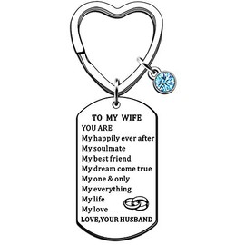 JMIMO Wife Keyring Wife Gifts from Husband Wife Anniversary Birthday Christmas Presents