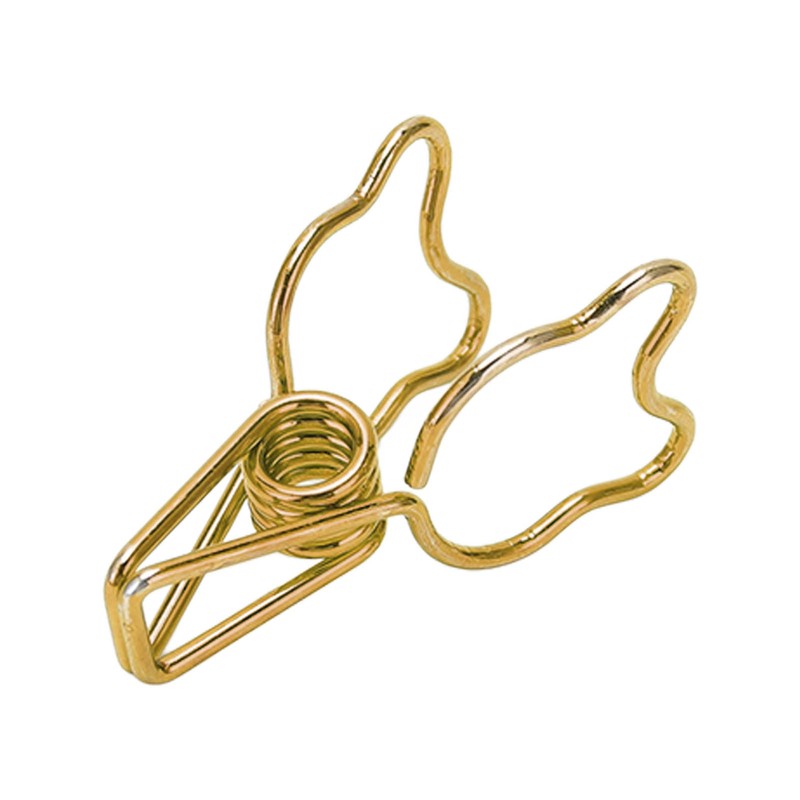 100pcs Binder Clip Hollow Cartoon Bear Long Tail Metal Paper