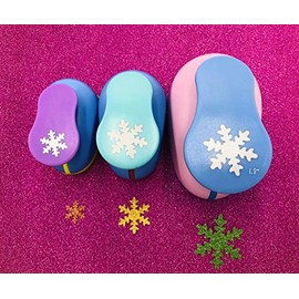 Fascola Set of 3PCS Snowflake (5/8 inch+1 inch+1.5 inch) Craft Punch Set Snowflake Paper Punch Punch Craft Scrapbooking Eva Punches