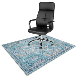 Anidaroel Desk Chair Mat for Hardwood Floor & Tile, 48"x60" Office Chair Mat for Hard Floors, Office Chair Rug for Rolling Chair, Low Pile Carpet Protector Mat for Office Chair, Easy to Roll, Blue