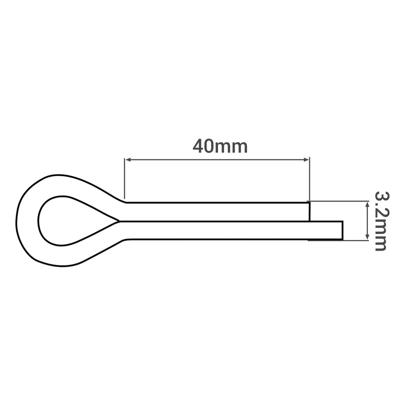 SKIR'CO Pack of 50 Galvanised Steel Cotter Pins, 3.2 x