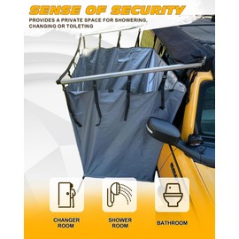 Broaddict Vehicle Awning Shower Room with Roof Waterproof Carside Camping Shower Tent Overland for SUV Truck