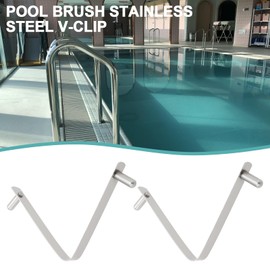 Be In Your Mind 6 Piece Pool Brush Clip V-Shaped Clips Stainless Steel Pool Clips Double Pin Spring V Clip for Swimming Pools and Spa Skimmer Nets Brushes