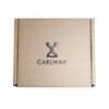 CARLWAY Black Square Leather Coasters Set with Holder for Cup