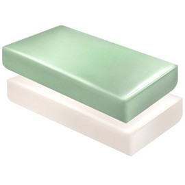 Hahafelt 2 Pcs Satin Soft Crib Sheets Silky Baby Mattress Sheet 52''x28''x8'' Crib Sheets for Baby with Sensitive Hair Boys and Girls Newborn Infant Unisex Fitted Sheet(Sage Green, Beige)