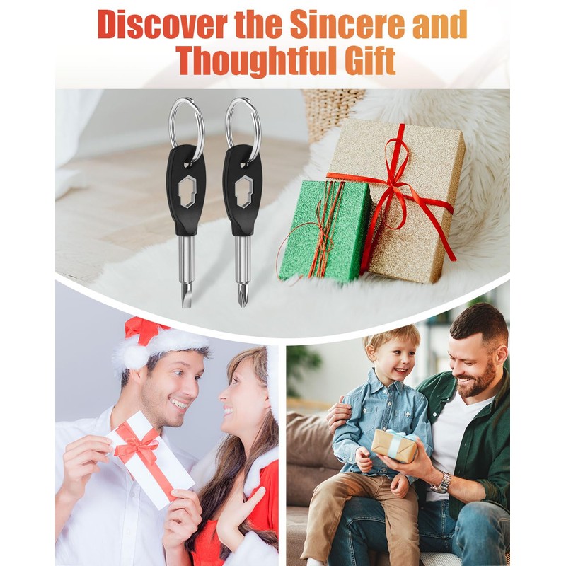 Stocking Stuffers for Men, AOGUU 6-in-1 Keychain Screwdriver Bit with