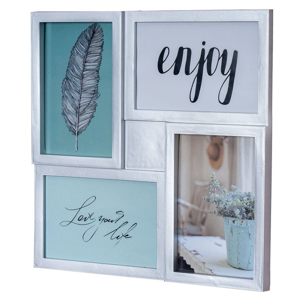 levandeo Picture Frame 4 Photos Silver Stand Photo Gallery Photo